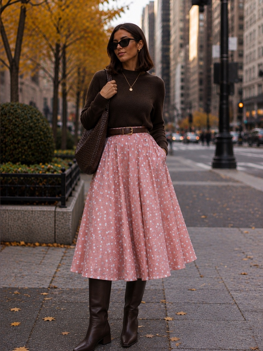 Vintage Lizsport Pink Polkadot A-Line Skirt Cottage Feminine Sz 10 (Runs Small)
